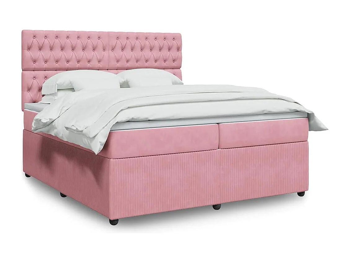 Sommier à lattes de lit avec matelas Rose 200x200 cm Velours