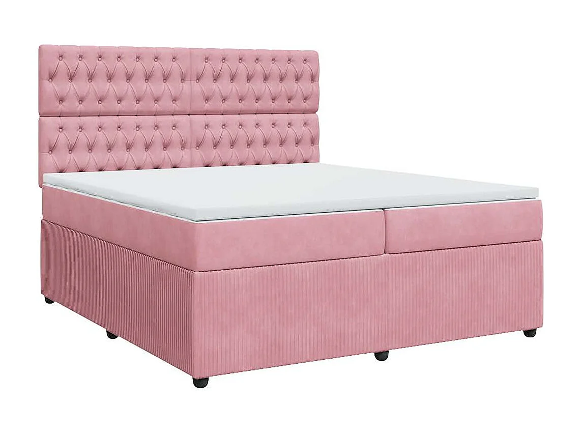 Sommier à lattes de lit avec matelas Rose 200x200 cm Velours