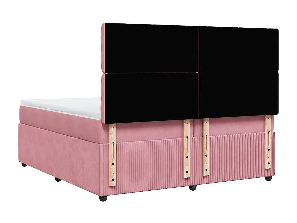 Sommier à lattes de lit avec matelas Rose 200x200 cm Velours