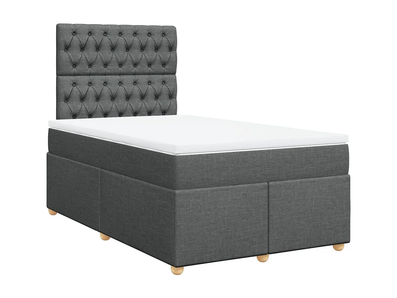 Boxspringbett mit Matratze Dunkelgrau 120x190 cm Stoff