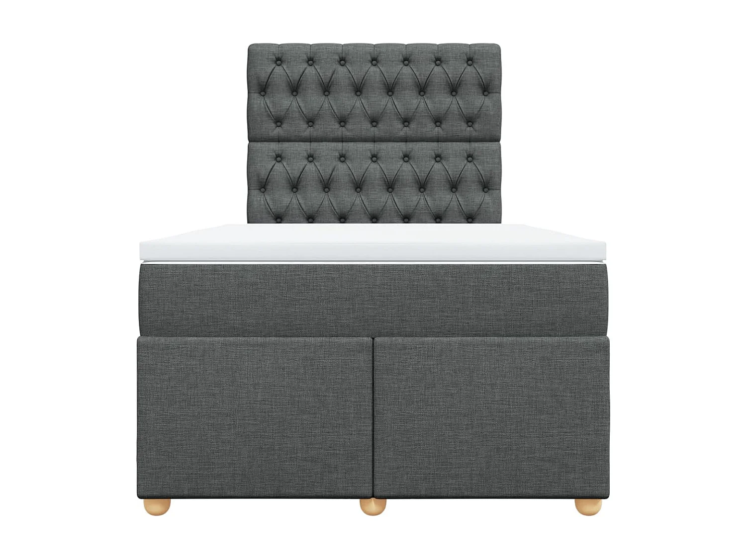 Boxspringbett mit Matratze Dunkelgrau 120x190 cm Stoff