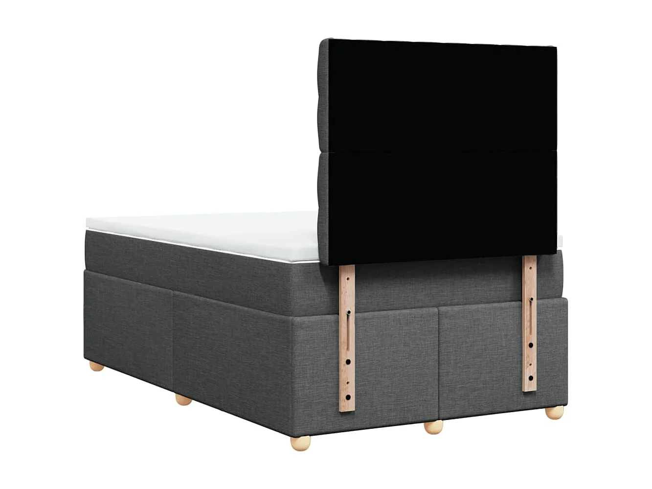 Boxspringbett mit Matratze Dunkelgrau 120x190 cm Stoff