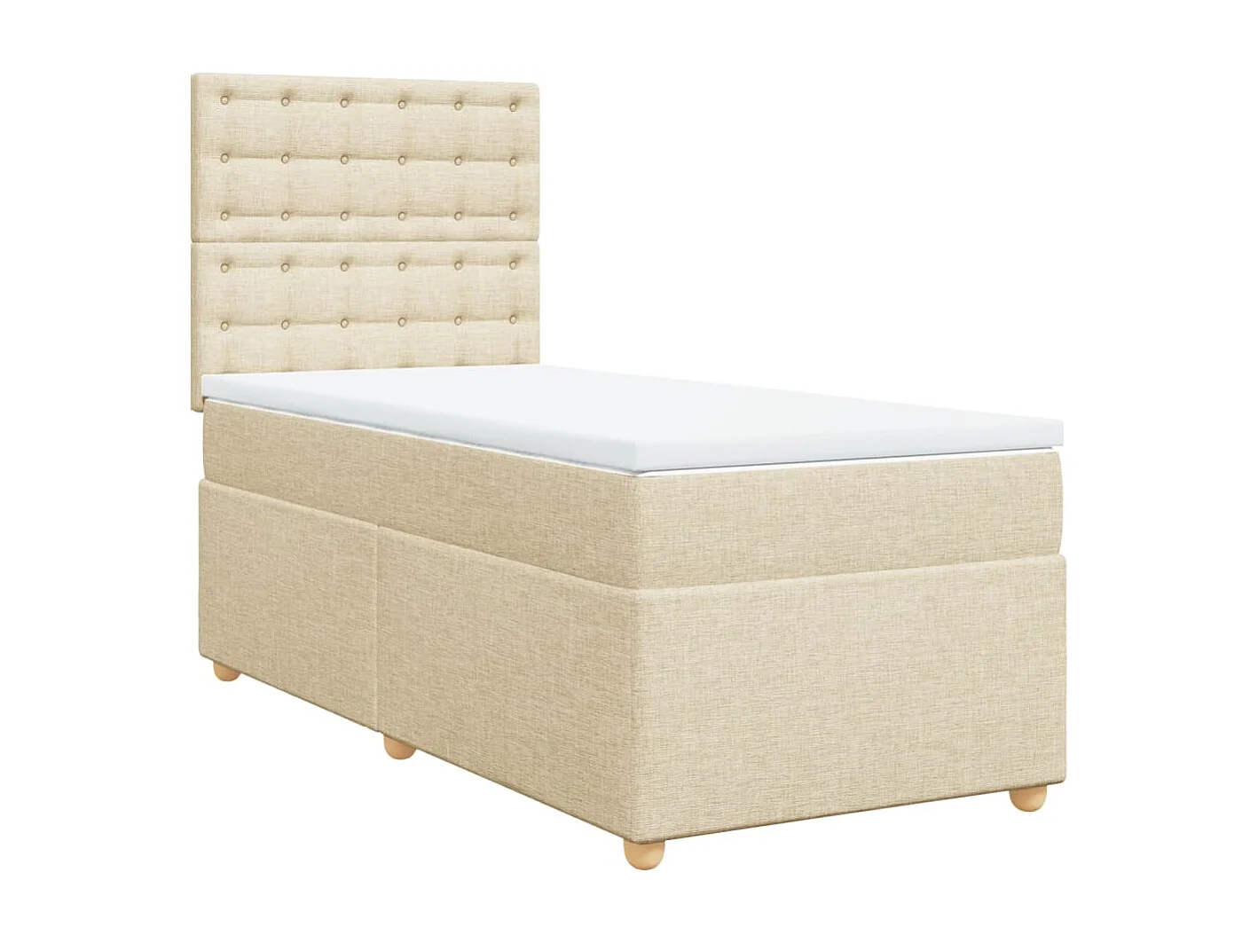 Boxspringbett mit Matratze Creme 90x190 cm Stoff
