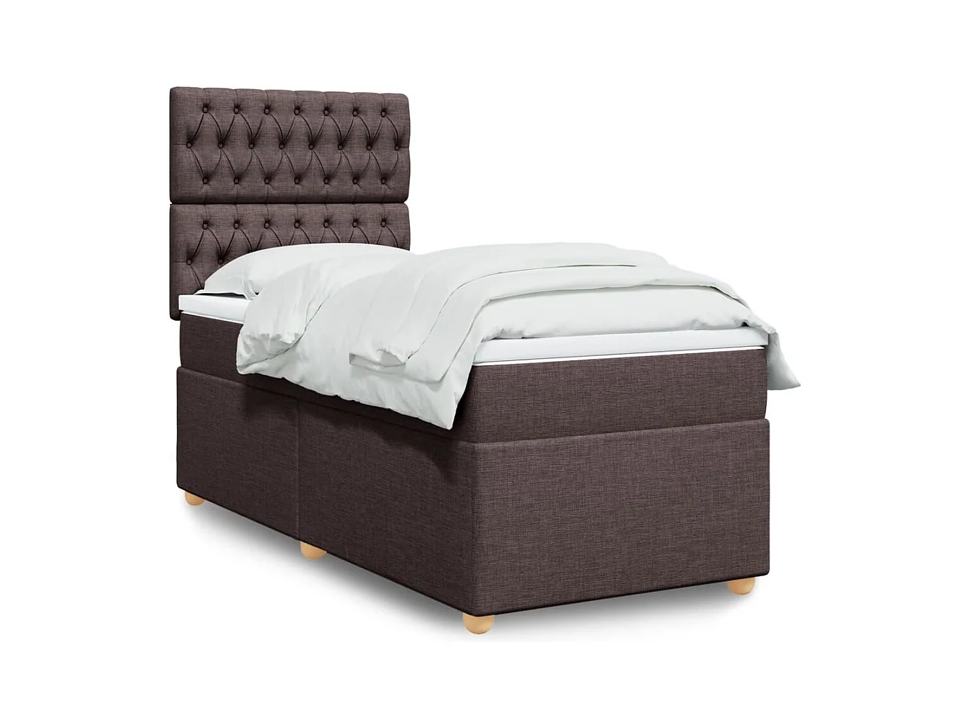 Boxspring met matras stof donkerbruin 80x200 cm