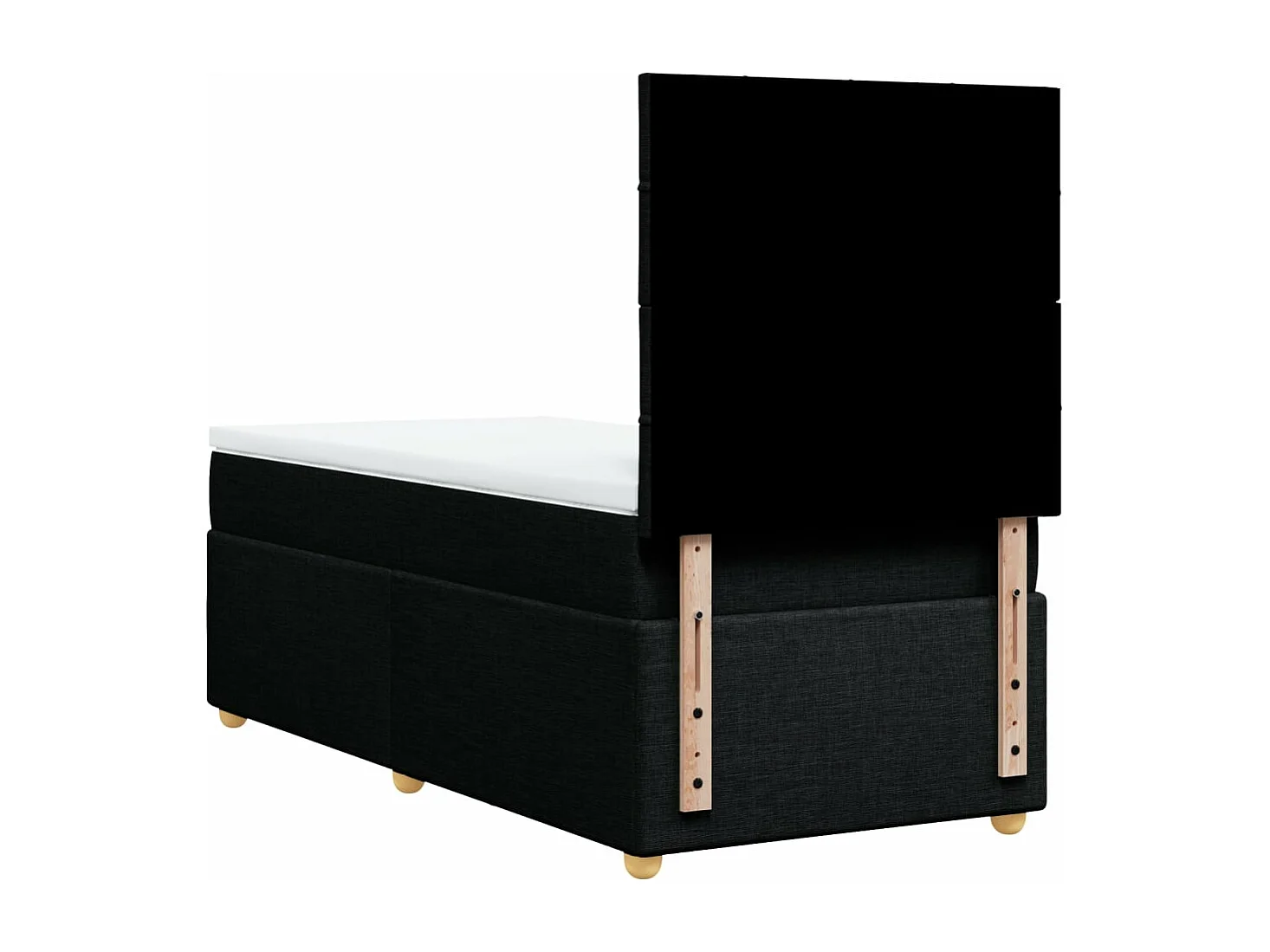 Sommier à lattes de lit avec matelas Noir 90x190 cm Tissu