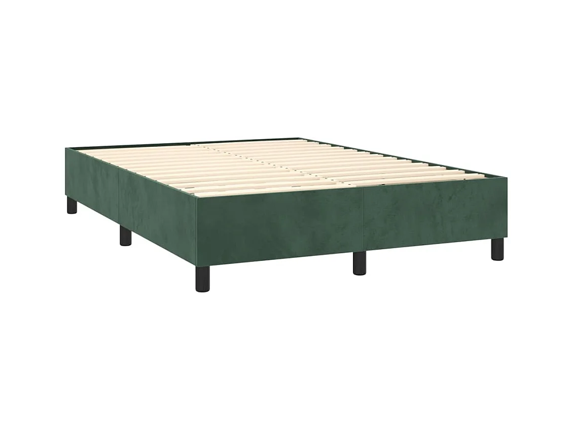 Boxspringbett mit Matratze Dunkelgrün 140x200 cm Samt