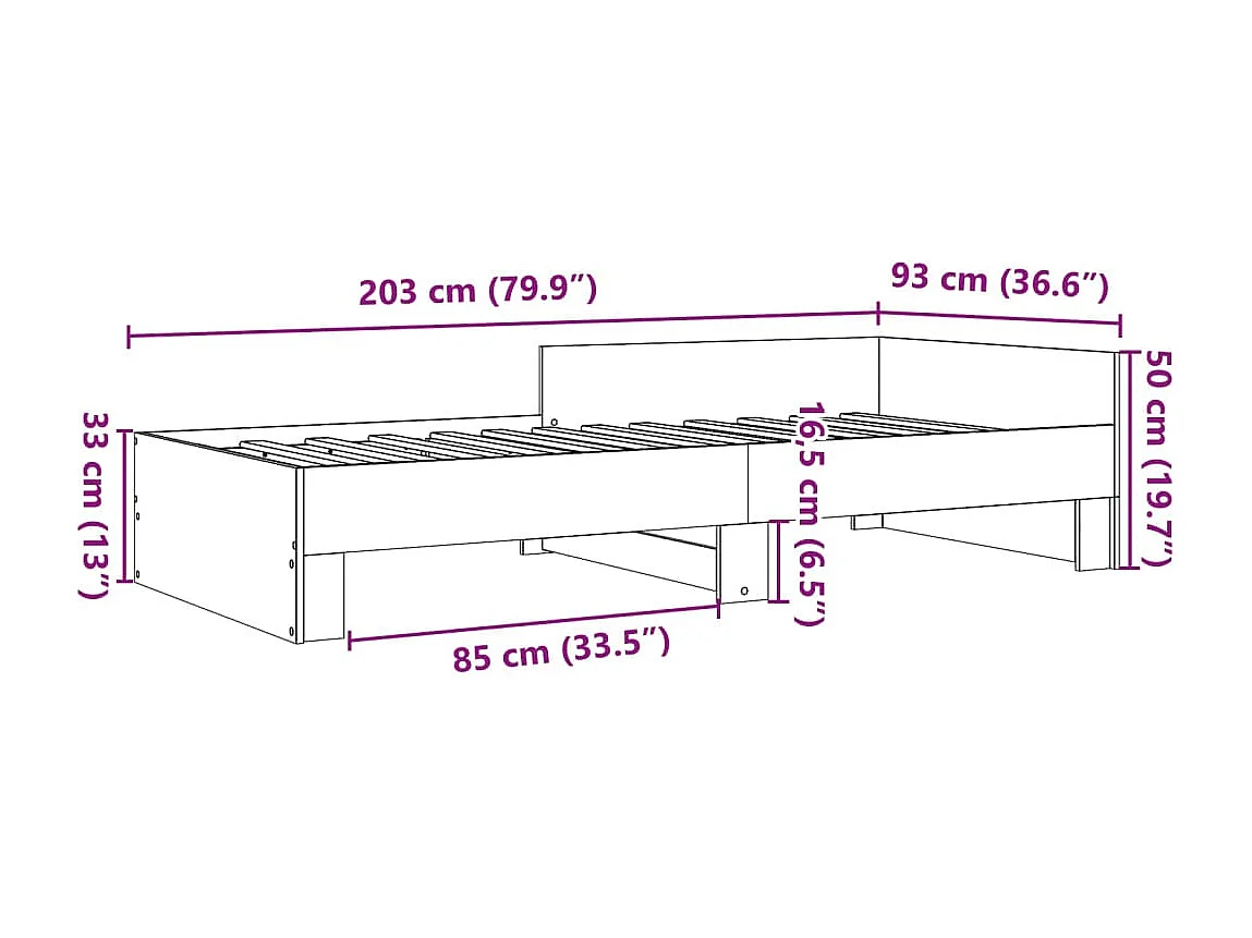 Giroletto Bianco 90x200 cm in Legno Multistrato