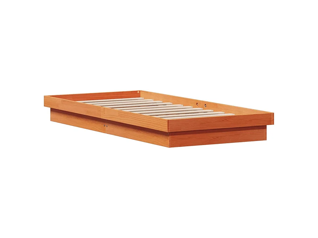 Cadre de lit à LED sans matelas 75x190 cm bois massif