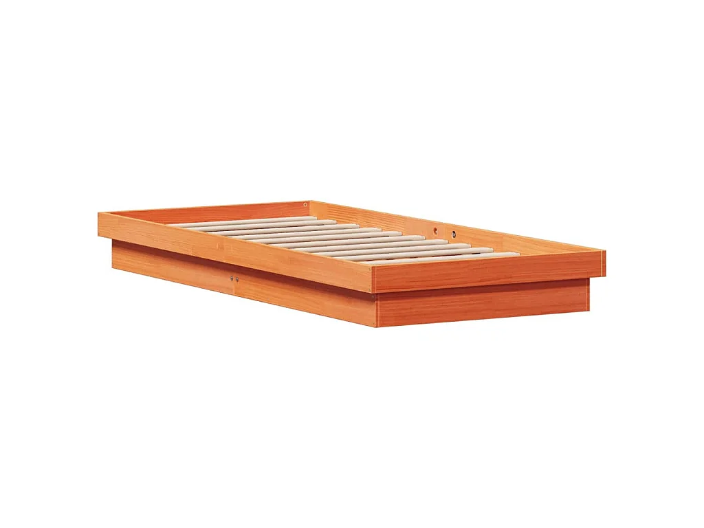 Cadre de lit à LED sans matelas 75x190 cm bois massif