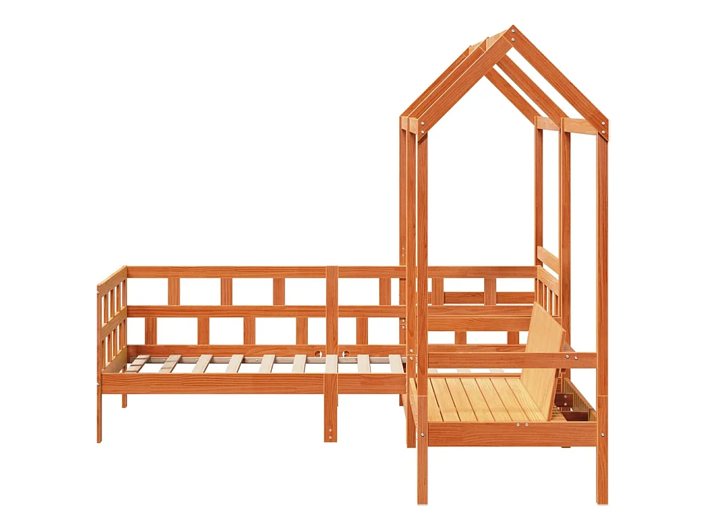 Ensemble de lit de jour avec toit sans matelas 90x200 cm