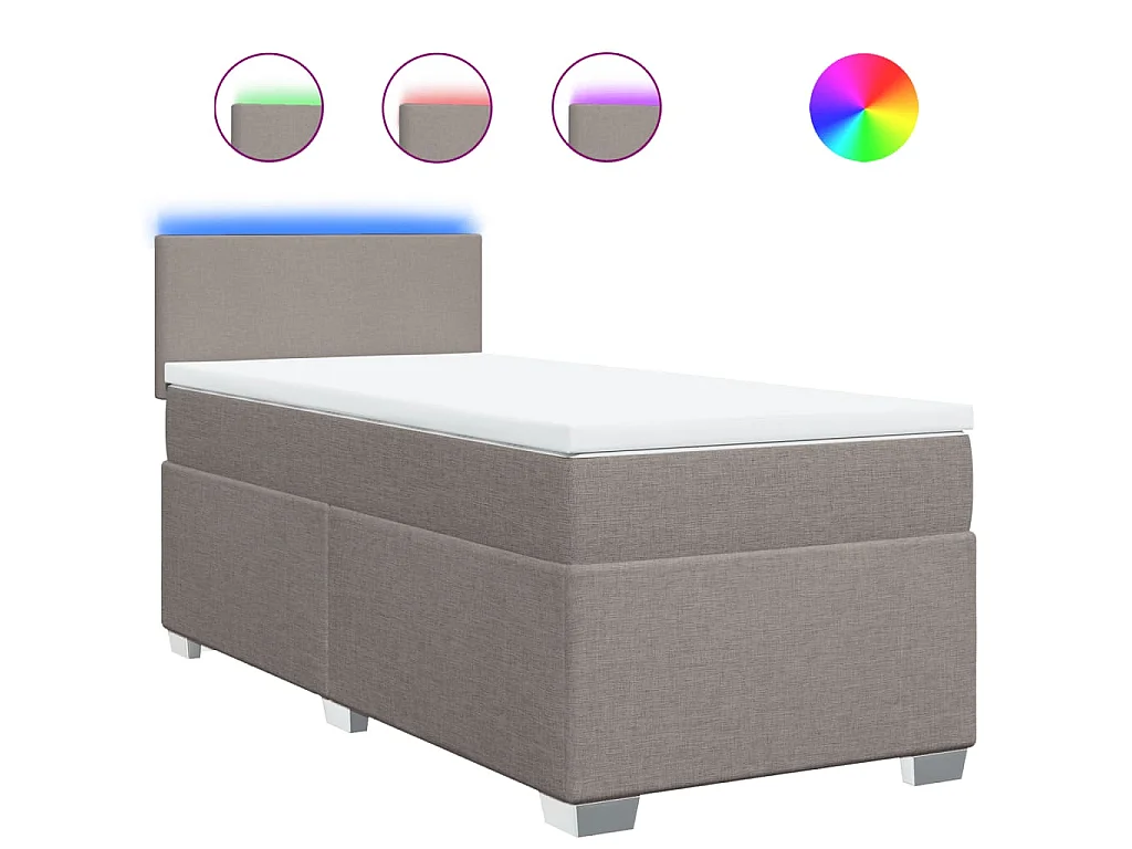Boxspring met matras stof taupe 100x200 cm