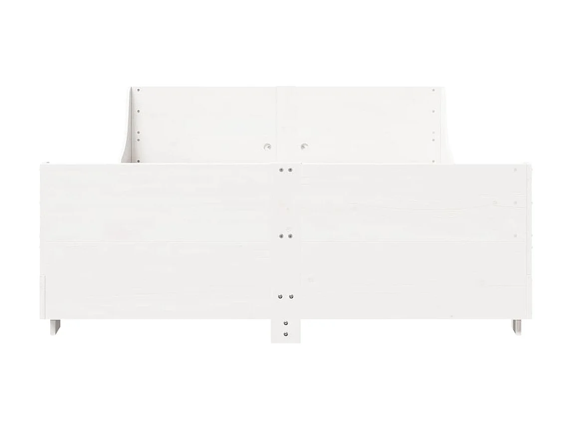 Massivholzbett ohne Matratze Weiß 120x190 cm Kiefernholz