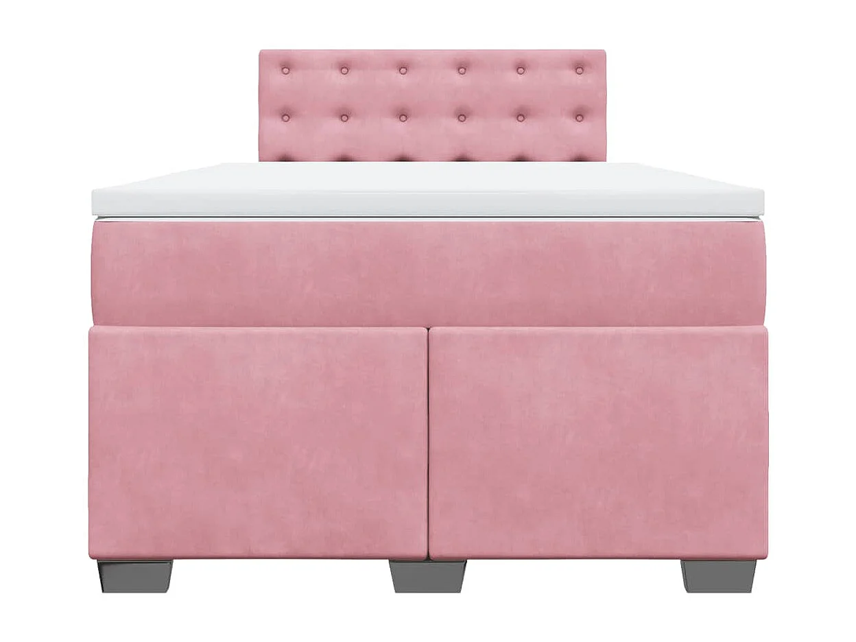 Sommier à lattes de lit avec matelas Rose 120x200 cm Velours