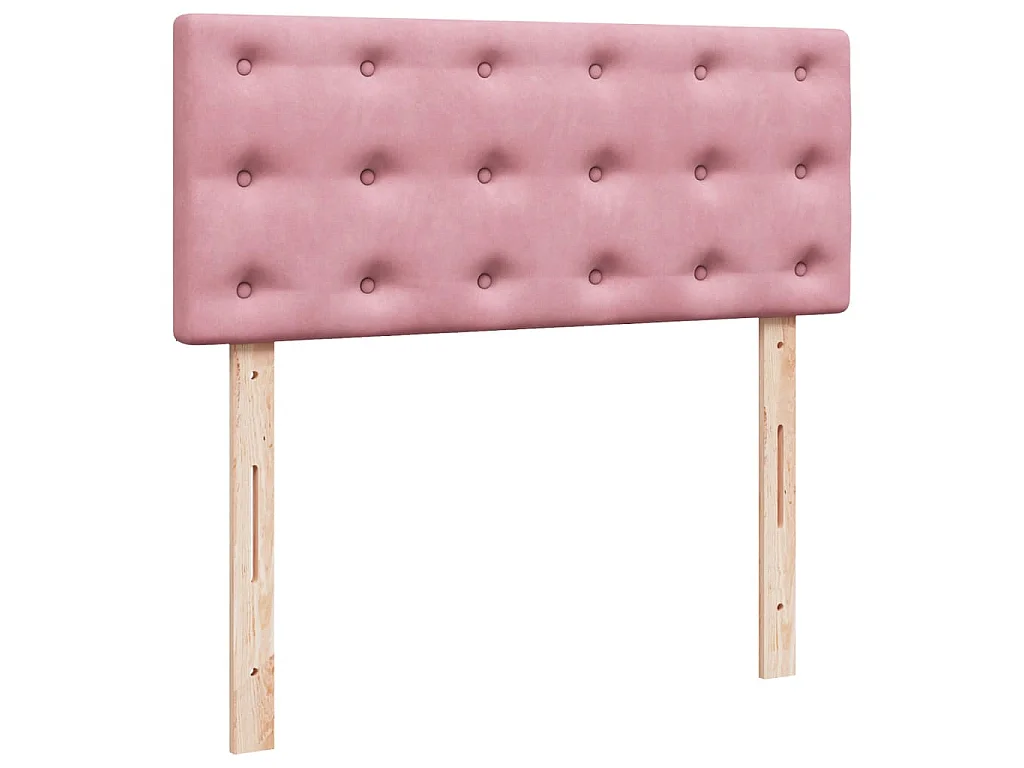 Cama box spring con colchón terciopelo rosa 120x200 cm