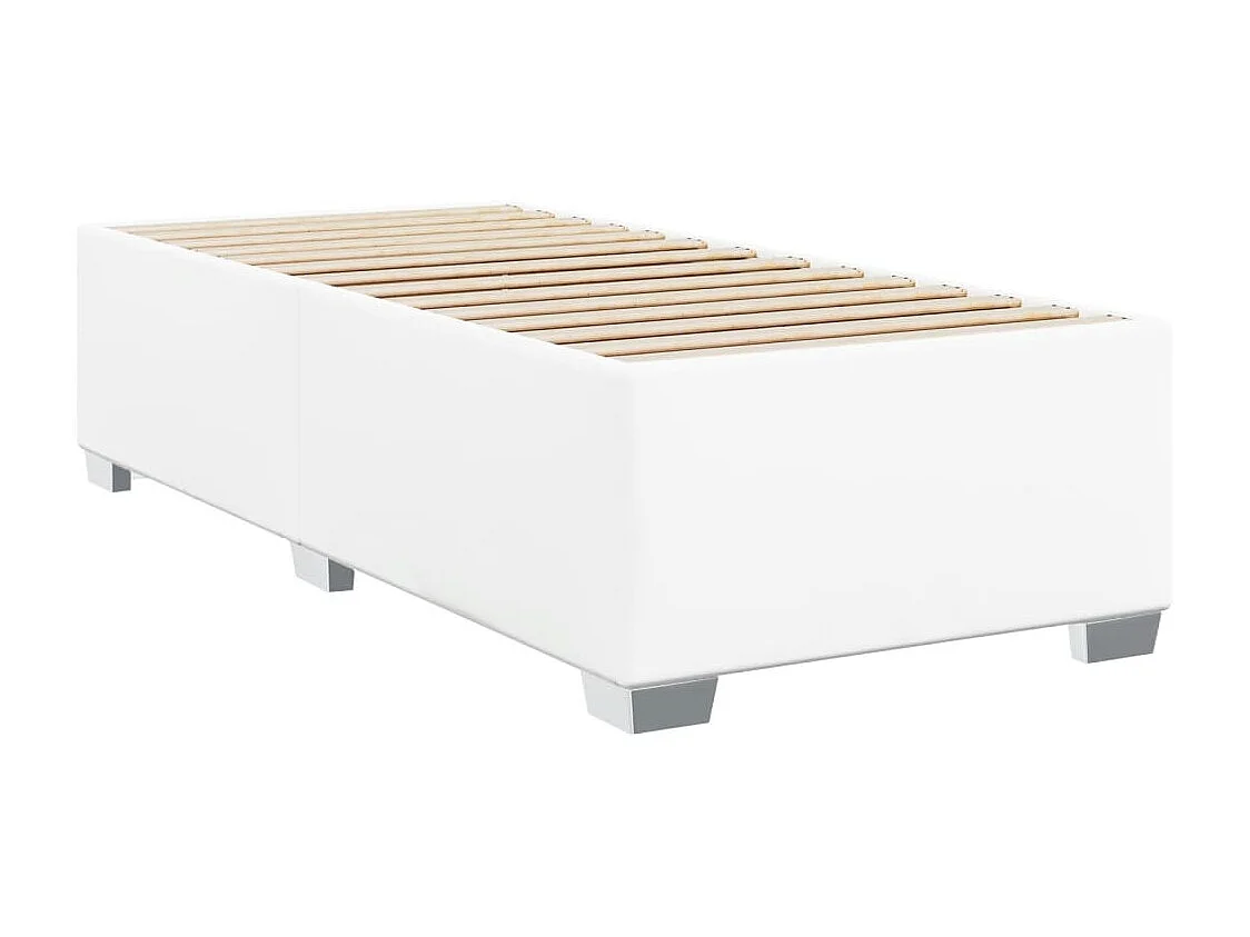 Boxspringbett mit Matratze Weiß 90x190 cm Kunstleder