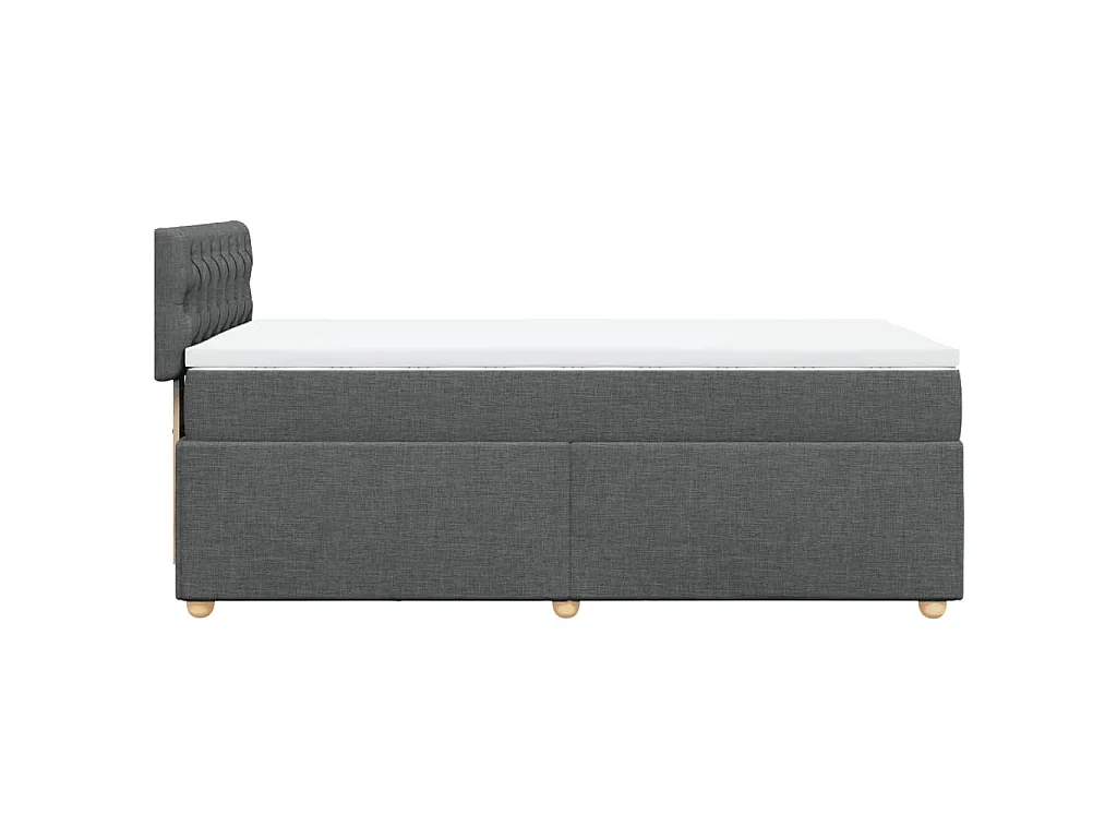 Cama box spring con colchón tela gris oscuro 80x200 cm