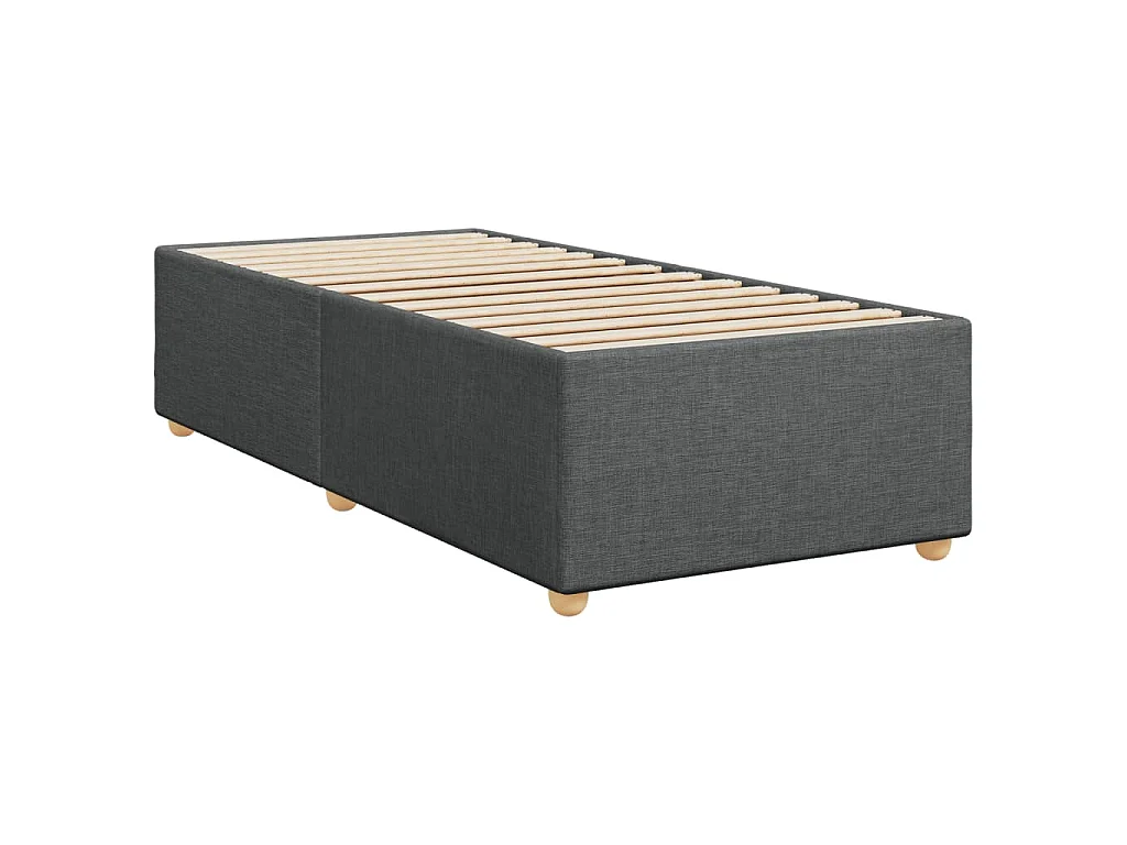 Cama box spring con colchón tela gris oscuro 80x200 cm
