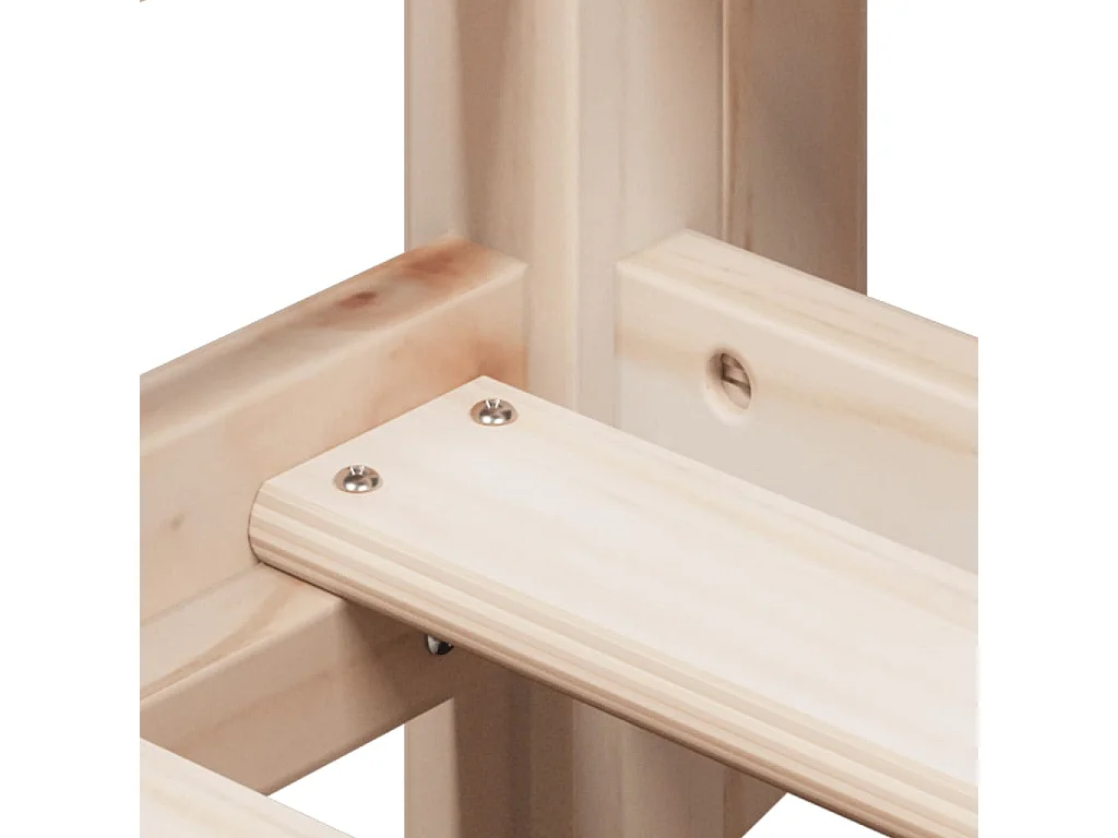 Letto a Soppalco con Tetto 90x190 cm Legno Massello di Pino