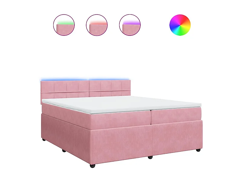 Boxspring met matras fluweel roze 200x200 cm