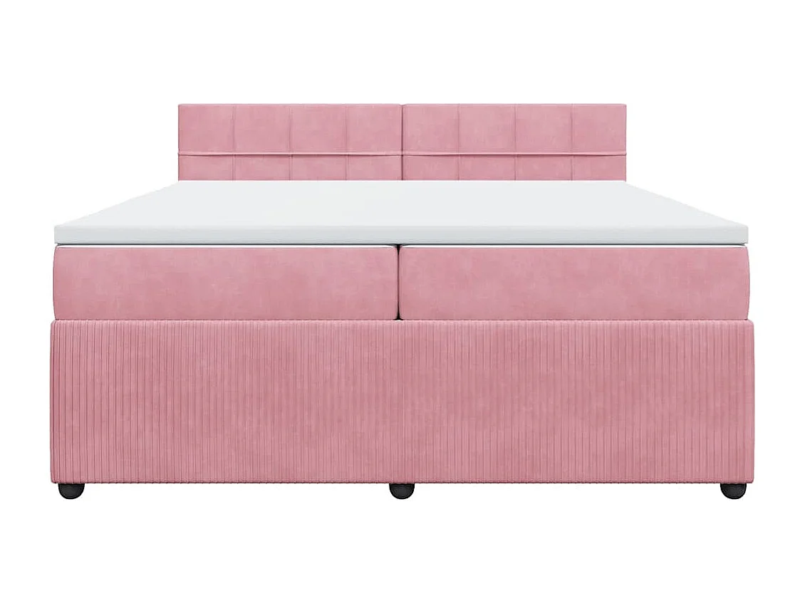 Sommier à lattes de lit avec matelas Rose 200x200 cm Velours
