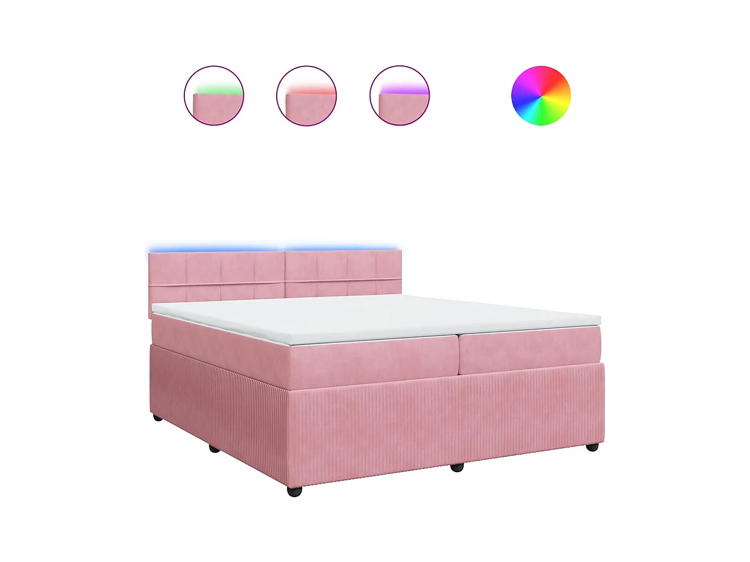 Boxspring met matras fluweel roze 200x200 cm