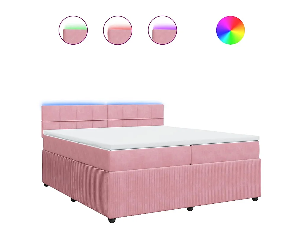 Sommier à lattes de lit avec matelas Rose 200x200 cm Velours