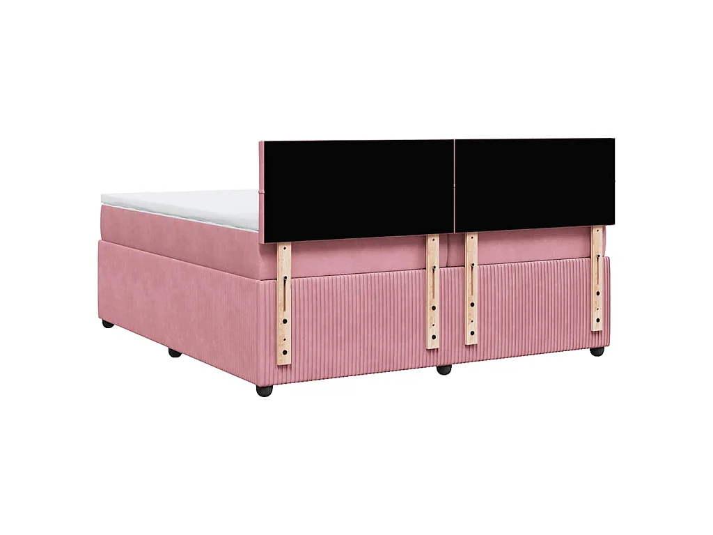 Sommier à lattes de lit avec matelas Rose 200x200 cm Velours