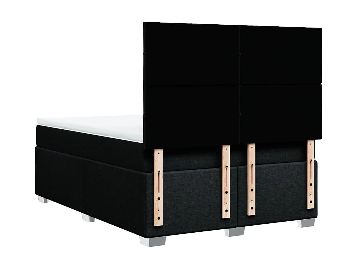 Boxspring met matras stof zwart 140x190 cm