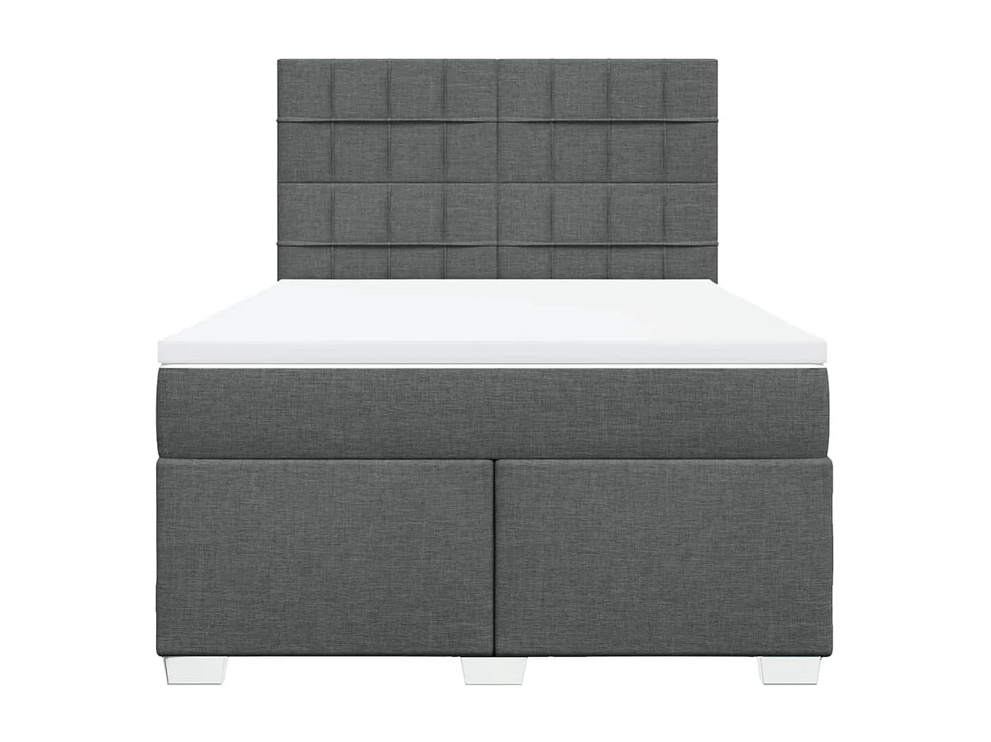 Boxspring met matras stof donkergrijs 140x190 cm