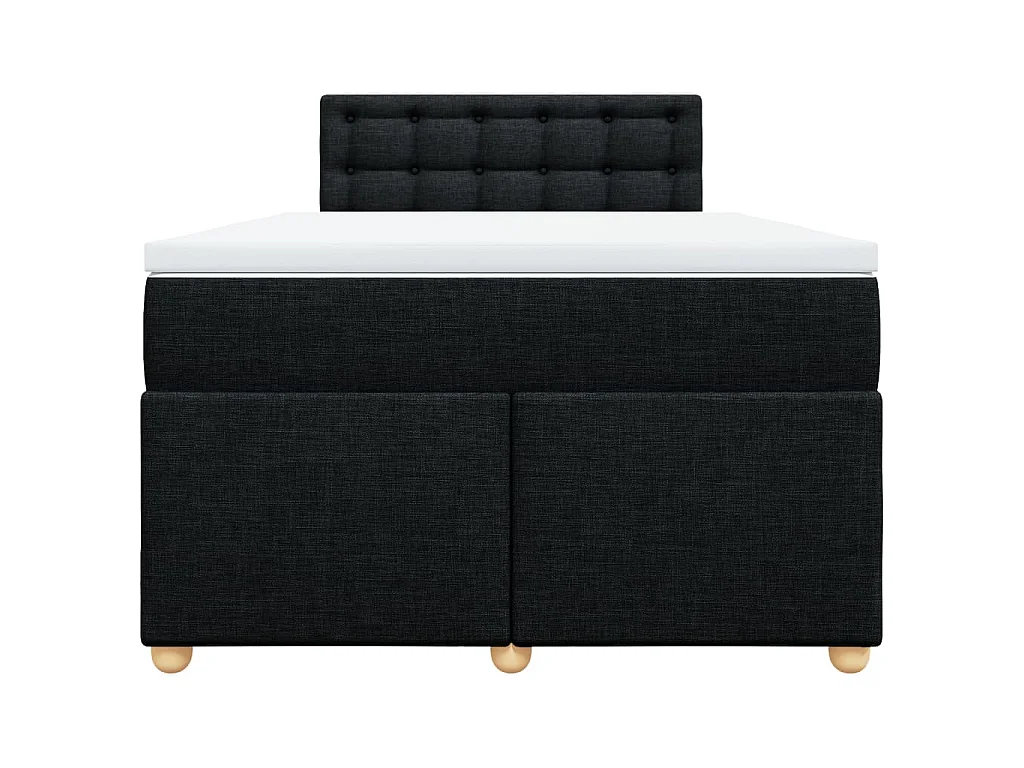 Giroletto a Molle con Materasso Nero 120x200 cm in Tessuto