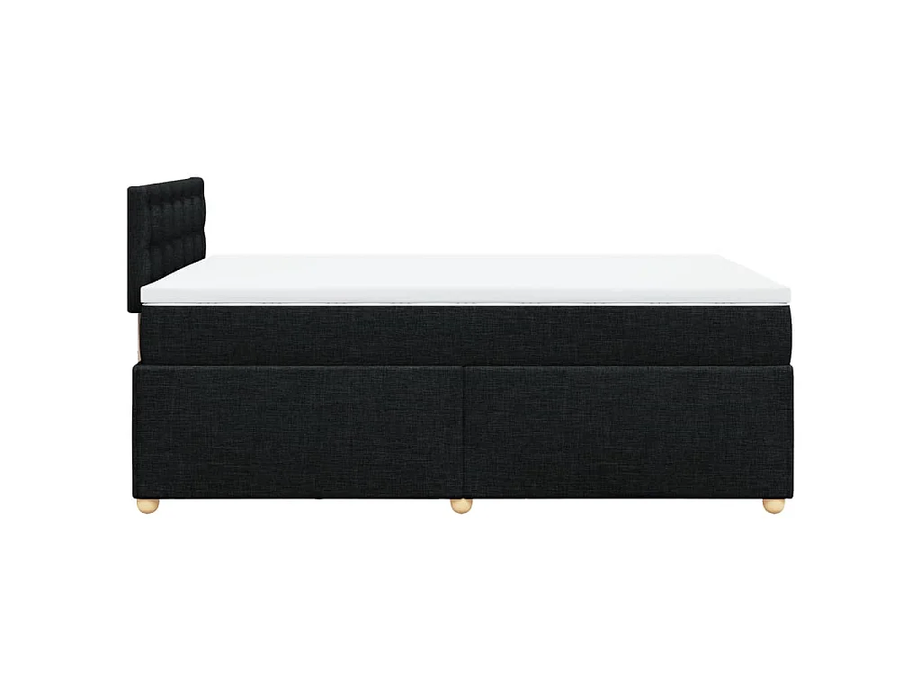 Giroletto a Molle con Materasso Nero 120x200 cm in Tessuto