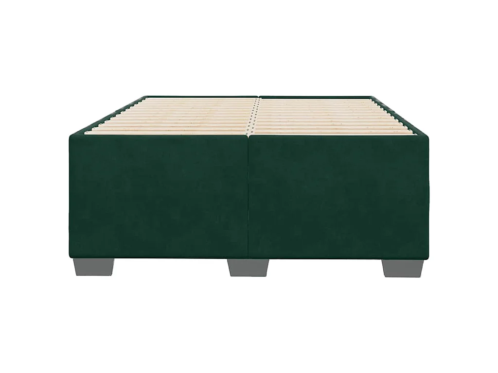 Cadre de lit sans matelas vert foncé 120x190 cm velours