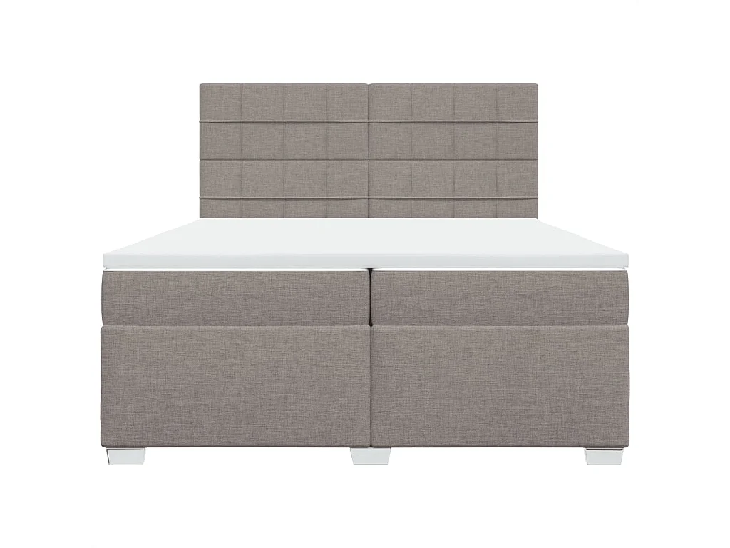 Giroletto a Molle con Materasso Tortora 200x200 cm in Tessuto