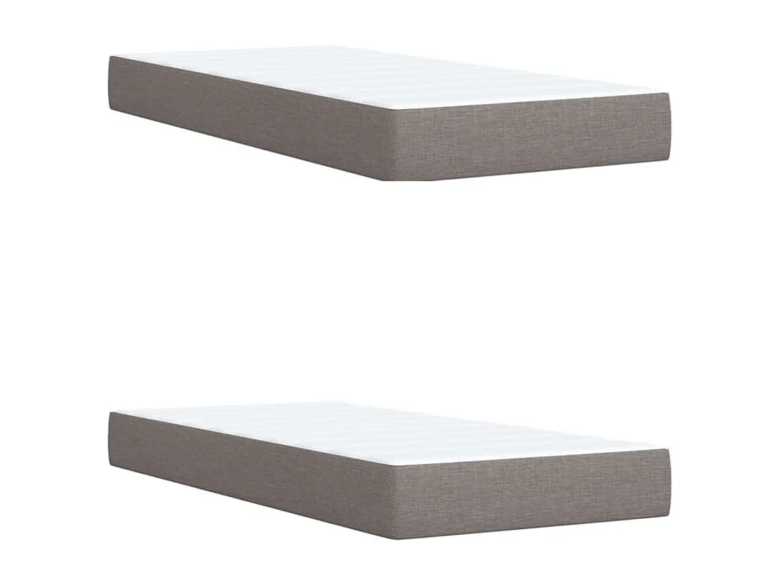 Cama box spring con colchón tela gris taupe 200x200 cm
