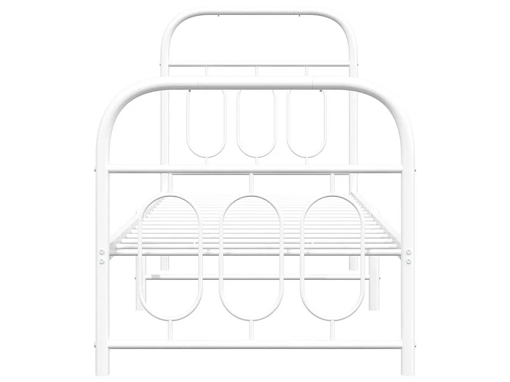 Estructura cama sin colchón con estribo metal blanco 75x190 cm