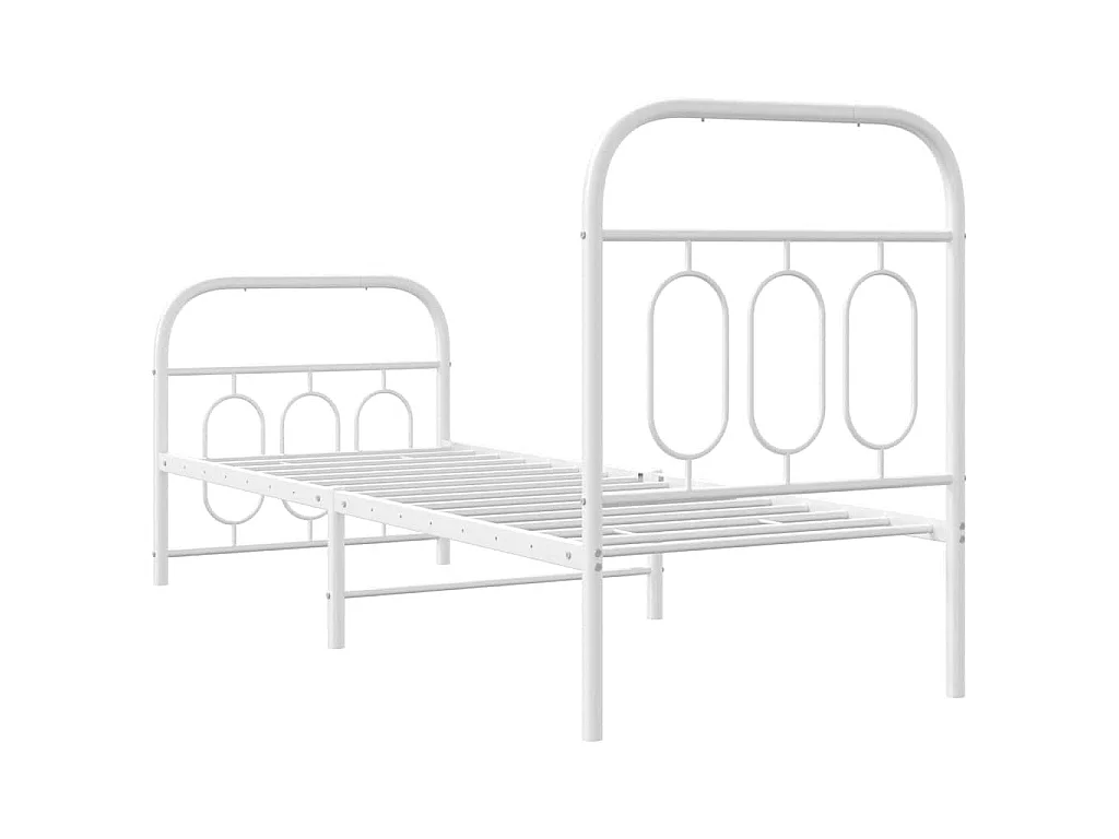 Estructura cama sin colchón con estribo metal blanco 75x190 cm