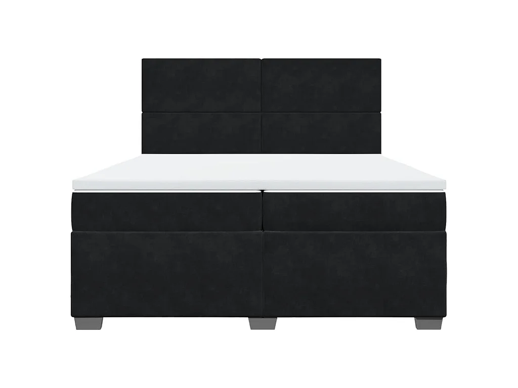 Boxspring met matras fluweel zwart 200x200 cm