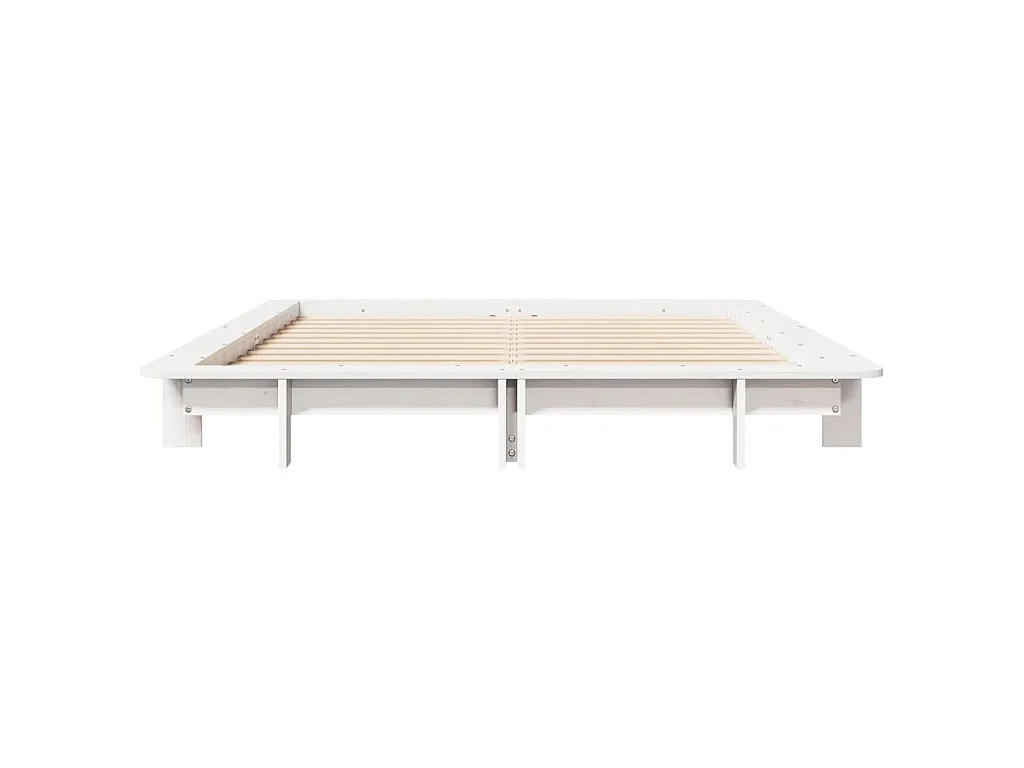 Cadre de lit sans matelas blanc 140x200 cm bois de pin massif