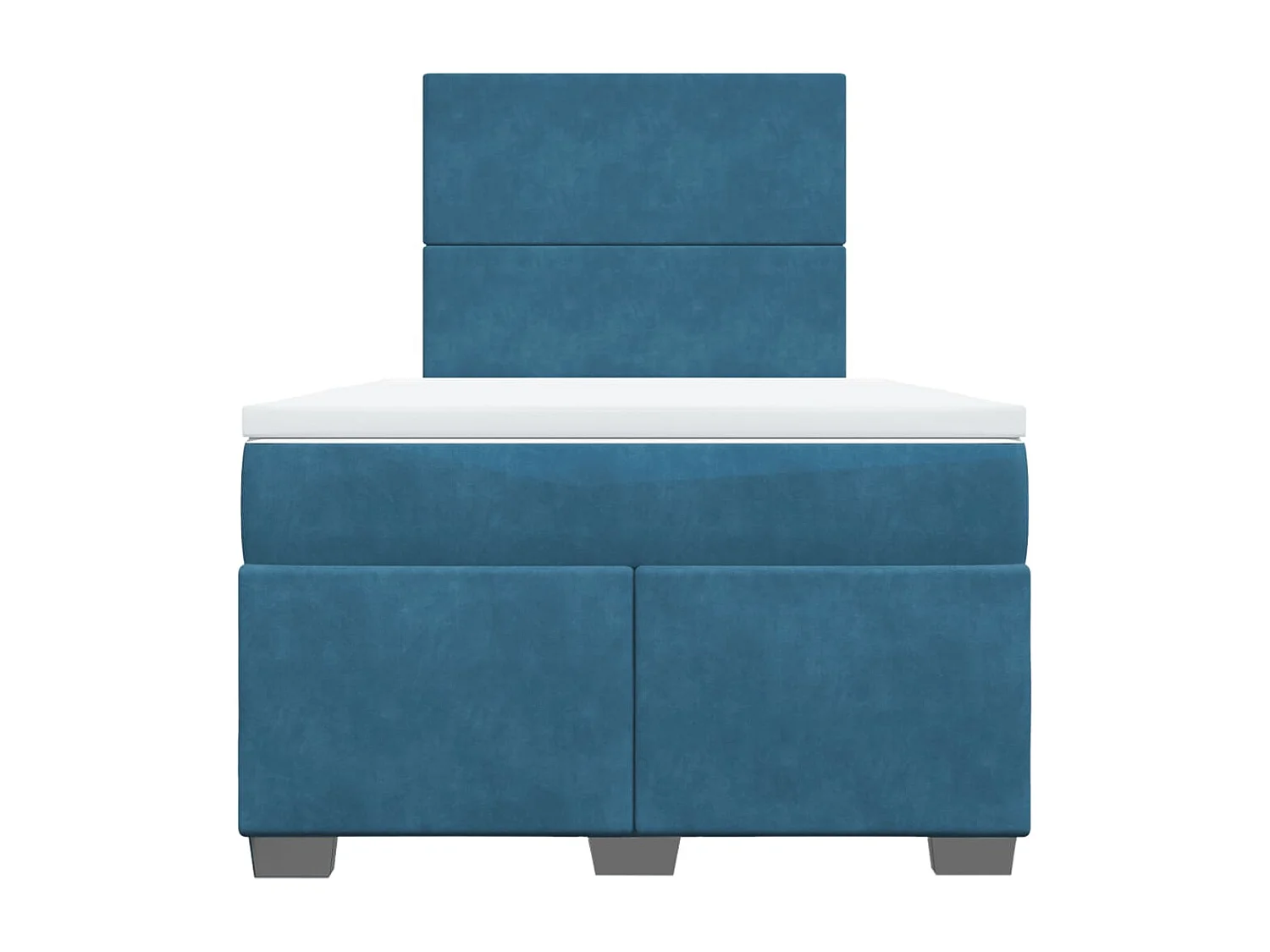 Cama boxspring com colchão 120x200 cm veludo azul