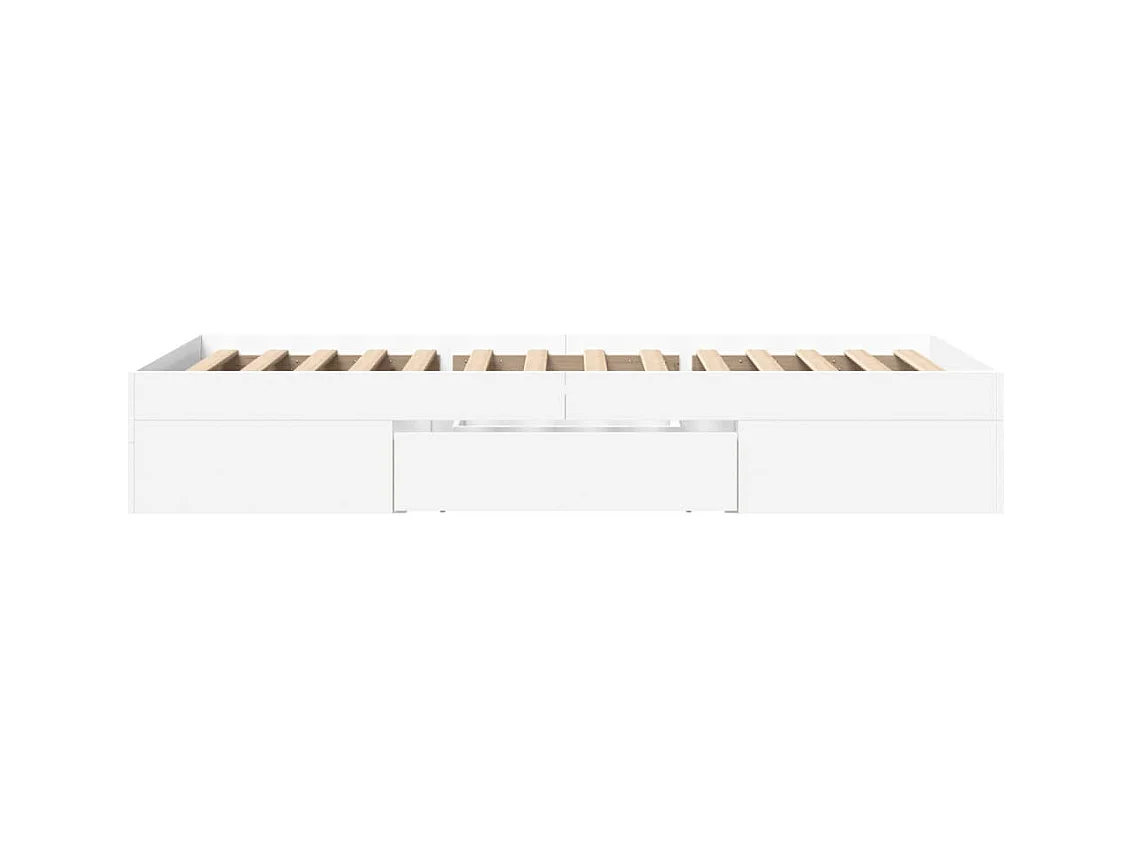 Cadre de lit sans matelas blanc 75x190 cm bois d'ingénierie