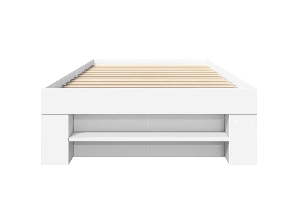 Cadre de lit sans matelas blanc 75x190 cm bois d'ingénierie
