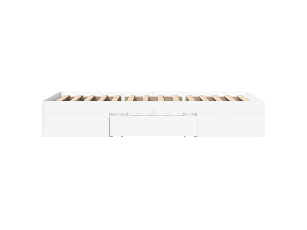 Cadre de lit sans matelas blanc 75x190 cm bois d'ingénierie