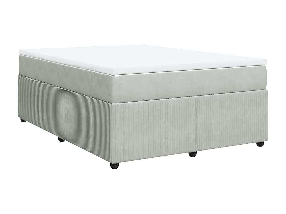 Boxspring met matras fluweel lichtgrijs 160x200 cm