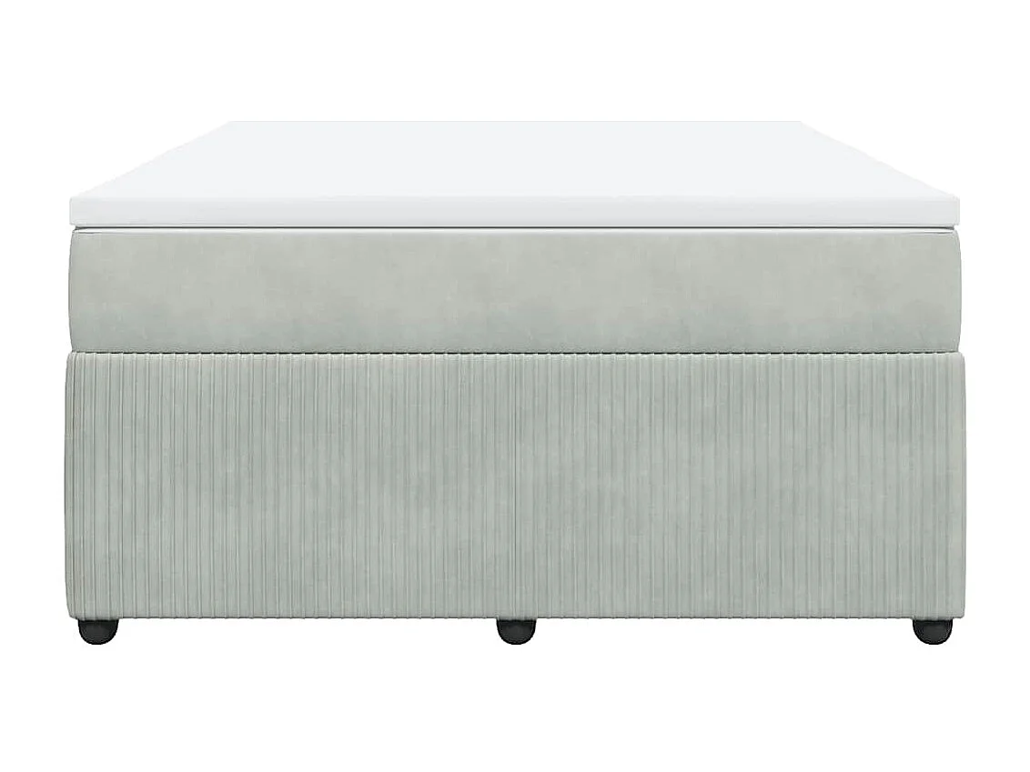 Boxspring met matras fluweel lichtgrijs 160x200 cm