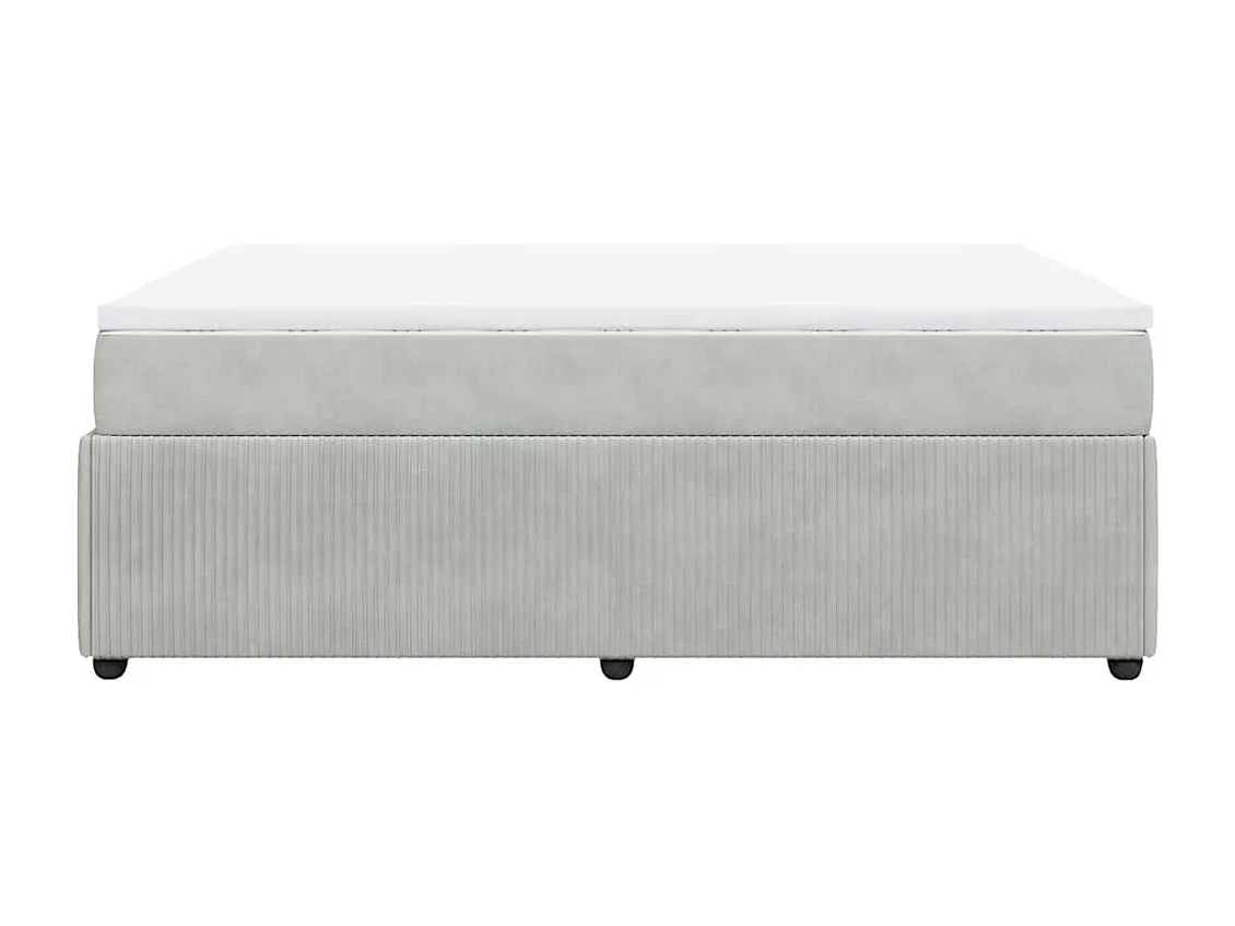 Boxspring met matras fluweel lichtgrijs 160x200 cm