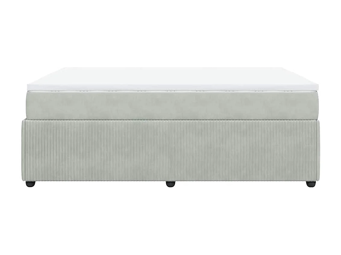 Sommier à lattes de lit et matelas Gris clair 160x200cm Velours