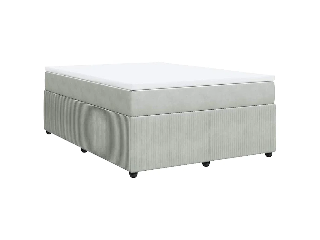 Boxspring met matras fluweel lichtgrijs 160x200 cm