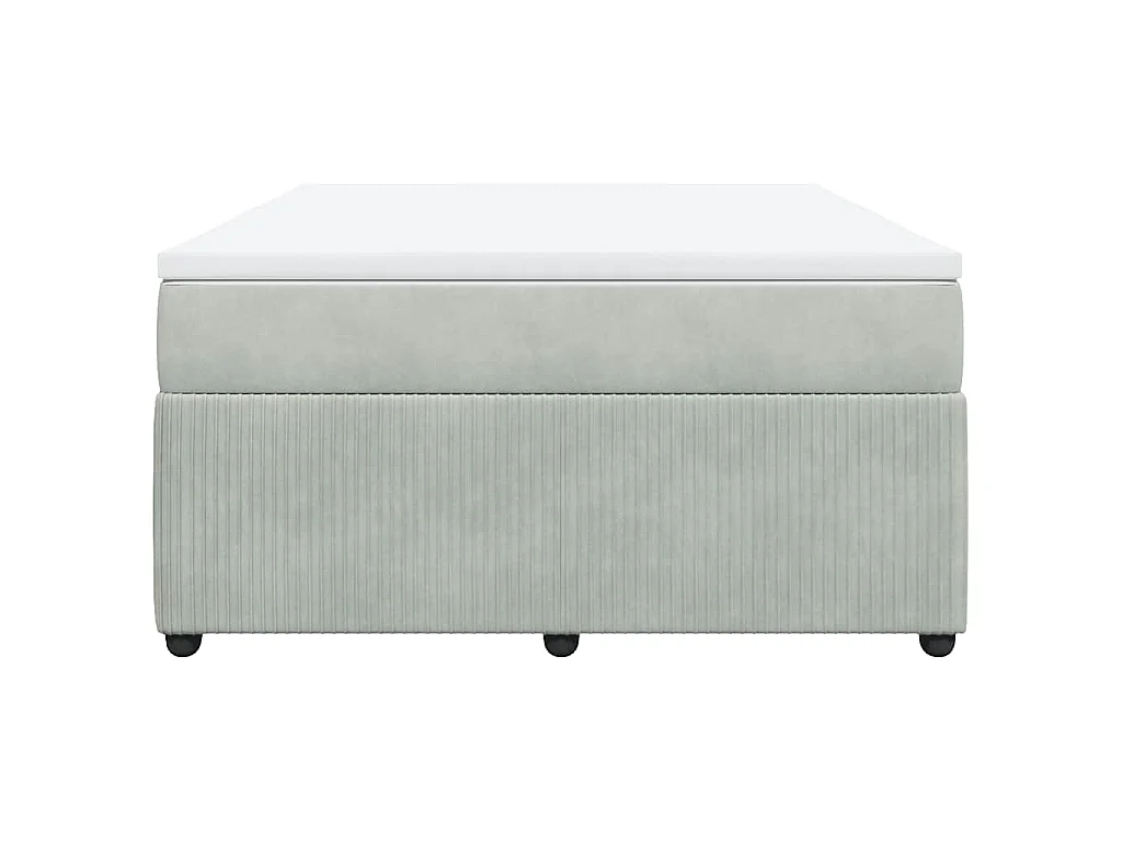 Boxspring met matras fluweel lichtgrijs 160x200 cm