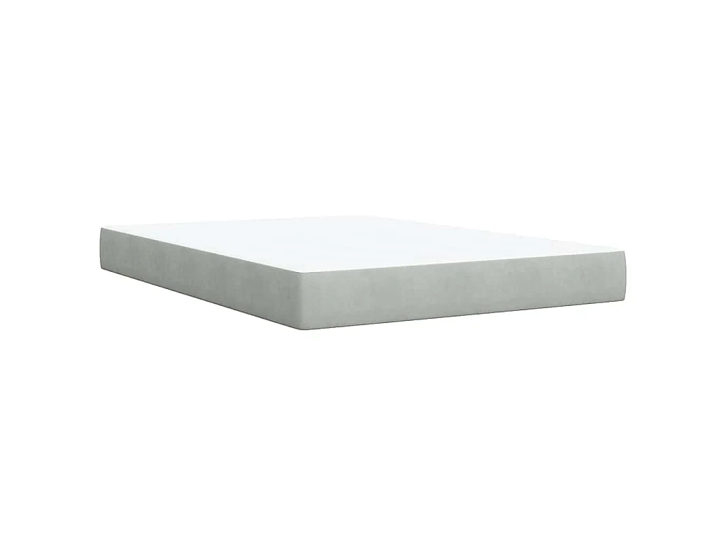 Boxspring met matras fluweel lichtgrijs 160x200 cm