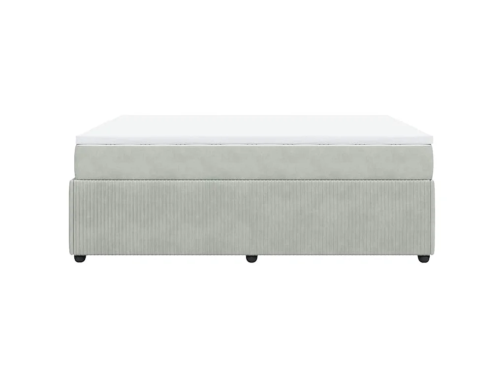 Boxspring met matras fluweel lichtgrijs 160x200 cm